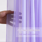 10x10ft Lavender Chiffon Backdrop Curtain with Lights String for Wedding Sheer Tulle Curtain Photo Backdrops Drapes for Baby Shower Birthday Party Home Ceremony Decorations - Image 6
