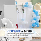 EMART Backdrop Stand 10x10FT Adjustable Back Drop Stand for Party -White - Image 6