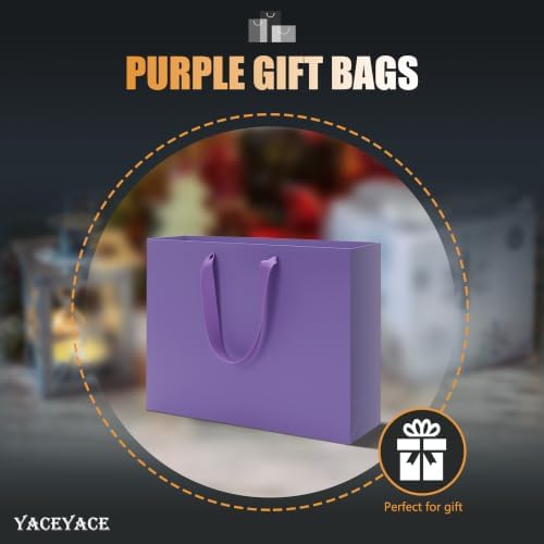 YACEYACE Purple Gift Bags Bulk, 20 Pack Purple Gift Bags with Handles - Image 3