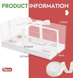 JCD 9 Pcs Clear Cupcake Boxes Combo,Cakes and Cupcakes Box 1+4 Bento Box Clear Bento Cakes Boxes Fit 4 Cupcake and 1 Mini Cake for Valentine Wedding Birthday(1+4/9Pcs) - Image 2