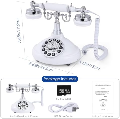 Audio Guest Book Wedding Phone – Customizable Voice Message Recorder for Weddings, Parties, Birthdays & Special Occasions (White) - Image 7