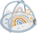 Little Dove Baby Play Gym Mat, Tummy Time Activity Mat with 7 Detachable Toys and 12 Milestone Cards for Stage-Based Sensory and Motor Skill Development, Washable Play Mats for Infant, Blue by LittleDove