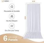 30x14ft White Backdrop Curtains for Wedding Party, 6 Panels 14 ft Long Back Drop Cloth, Wrinkle-Free Polyester Drapes for Birthday, Baby Shower, Stage Photography Background - Image 6