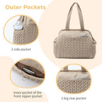 Asha Diaper Bag Tote For Daily Use, Travel Shoulder Diaper Bag With Long Strap - Image 5