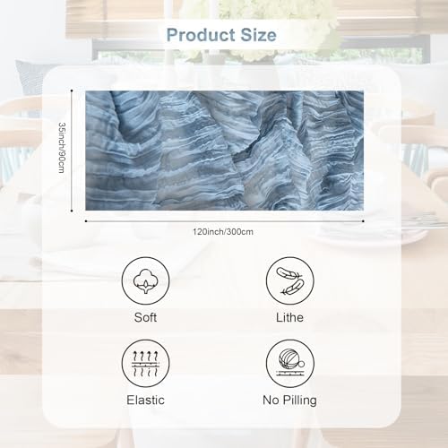 6 Pack Dusty Blue 35x120 Inch Cheesecloth Table Runner - Image 4