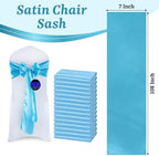 MDS® Pack of 150 Satin Chair Sashes for Wedding & Events – Turquoise - Image 3