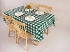 Kesfey 12 Packs Green and White Checkered Tablecloths Party Picnic Disposable Table Covers 54 × 108 Inches Splashproof Plastic Checkered Gingham Tablecover for Outdoor Dinners Party Retro Celebrations - Image 5