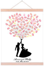 DIY Fingerprints Wedding Sign in Guest Book Canvas Groom and Bride Painting with Wooden Hanger Personalized Wedding Gift for Couple Anniversary Party Decorstions-60x80cm by Unknown