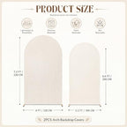 2 Set Wedding Arch Cover Cream White Ripple & Solid Stretchy Backdrop Cover - Image 2