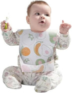 SUNVENO Disposable Baby Bibs with Crumb Catcher Pocket, Leakproof Liner, Adjustable Adhesive Tabs, Individually Wrapped - Image 2
