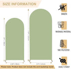 FANPROMS Wedding Arch Cover Set of 2 Sage Green Arch Backdrop Cover 6 7.2FT Spandex Arch Backdrop Covers for Arch Stand Round Top Arched Backdrop Cover Arch Cover Stretchy Backdrop for Wedding Party - Image 2