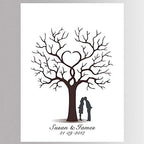 DIY Wedding Guest Book for Couple, Personalized Wedding Gift Fingerprint Tree Guest Signing Book Alternative with Ink Pads for Anniversary Party Decorations-60x80cm - Image 2