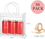 Mauproy Clear Plastic Gift Bags with Handles, 7.9 x 7.9 x 3.2 Inch, 50 Pack - Image 2