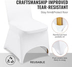 VEVOR 100 Pcs White Chair Covers Polyester Spandex Chair Cover Stretch Slipcovers for Wedding Party Dining Banquet Chair Decoration Covers - Image 5