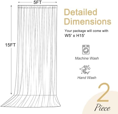10x15ft Pink Backdrop Curtains for Baby Shower Parties Wrinkle Free Fabric Backdrop Curtain Wedding Photo Drapes Backdrop for Girls Birthday Party Gender Reveal Photography Back Drop 2 Panels 5x15FT - Image 5