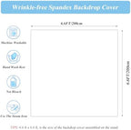Square Backdrop Arch Cover Dusty Blue 6.6FT x 6.6FT Square Arch Backdrop Covers Stretchy Spandex Fitted Square Backdrop Cover for Birthday Party Wedding Ceremony Banquet Decoration - Image 4