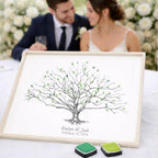 Guestbook Tree with Heart in Tree Trunk Guestbook for Weddings, Low Oak, Fingerprint Guest Book, Alternative Guestbook - Image 3