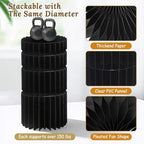 8 Pack Buffet Risers Display Stands, Foldable Food Risers for Buffet Table, Tall Cake Cupcake Stands, Cardboard Cylinder Stand, Dessert Table Display Set for Catering, Jewelry, Wedding, Party Decor (Black) - Image 3