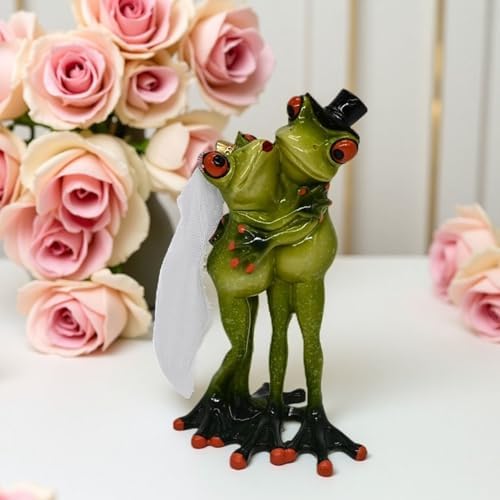 Frog Figurines Cake Topper Wedding Decorations Funny Small Desk Decor Shelf - Image 3