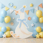 One Silly Goose Birthday Decorations Life Size Cardboard Cutout 35 x 24 Inch, Silly Goose Backdrop Stand Up for 1st Birthday Party, Baby Shower & Duck Farm Animal Birthday Photo Prop (Powder Blue) - Image 3