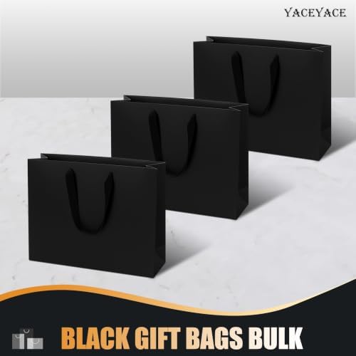 YACEYACE Black Gift Bags Bulk, 20 Pack Black Gift Bags with Handles - Image 6