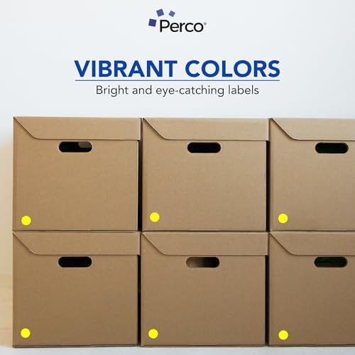 Perco Neon Yellow Perforated Round Circle Dot Sticker 1-Inch Labels — 3 Rolls, 3,000 Stickers — Price Stickers, Notes & Reminder Labels, High Visibility, Strong Adhesive—Made in USA - Image 6