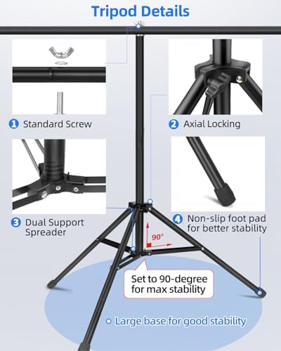 Hemmotop T Shape Backdrop Stand 8x7.5ft(HxW) Portable - Image 5