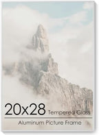 20x28 Metal Picture Frame, Aluminum Poster Frame with Real Glass, Silver by FLYJOE
