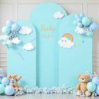 Blue and Purple Arch Cover 3 Set-7.2FT, 6.6FT, 6FT Arch Backdrop Cover Spandex Fitted 2- Color Fabric Stand Covers for Baby Shower Mermaid Theme Birthday Party Wedding Photo Background Decorations - Image 4