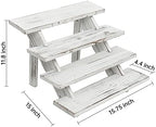 SwallowLiving 2pcs Wooden Rustic Cupcake Stand for 24 Cupcakes, Stepped Wood Display Stand for Weddings, Tiered Party Table Display Riser for Food , Dessert, Cookie, Decor, Craft Show, White - Image 4