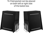 Marketing Holders Acrylic Charity Donation Bin Locking Ballot Box Black Acrylic 8.75” x 8.5" x 11.5" with 8.5" x 11" Slide in Header Sign Holder and Pocket on the Side Countertop - Image 6