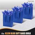 YACEYACE Blue Gift Bags 20Pack, Blue Gift Bags with Tissue Paper - Image 6
