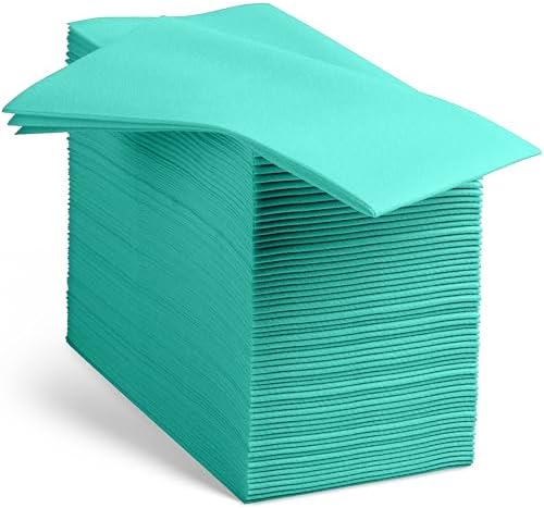 Linen-Feel Bright Green Paper Napkins - Decortive Cloth-Like Disposable Dinner Napkins - Soft And Absorbent. For Kitchen, Party, Wedding, Bathroom Or Any Occasion. (Pack of 100) by BloominGoods