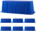 Suppromo 6 Pack 8ft Royal Blue Tulle Tablecloths for Rectangle Tables 8 Foot Rectangular Table Cloth Wrinkle Free Tablecover with Tutu Skirt for Baby Shower Wedding Birthday Party Banquet Buffet Cake by Suppromo
