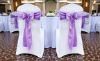 MDS® Pack of 125 Satin Chair Sashes for Wedding & Events – Lavender - Image 2