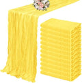 YMHPRIDE 12 Pack Cheesecloth Table Runner 35x120in Yellow Table Runner by YMHPRIDE