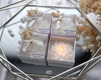 White Rose Petal Soy Wax Candles in Bulk - Scented Wedding Favor, Bridal Shower Baby Shower Birthday Gift - Dried Flower, Wax Stamp (10 Pieces) - Image 4