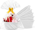6 Pack Baskets for Gifts Empty, 12"x 8"x 5" White Woven Gift Baskets with 6 Bags and 6 Bows, Bulk Storage Baskets with Handles for Raffle, Baby Shower, Wedding, Party Favors by AFOROEOA