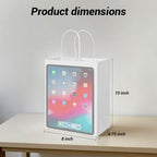 bagmad 100Pcs Pack 8x4.75x10 inch Medium White Kraft Paper Bags with Handles Bulk, Gift Bags, Craft Grocery Shopping Retail Birthday Party Favors Wedding Sacks Restaurant Takeout, Business (100) - Image 2