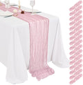 Showgeous 16 Pack Pink Cheesecloth Table Runner 17 x 108 Inch by Showgeous