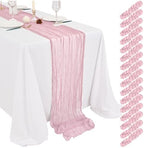 Showgeous 16 Pack Pink Cheesecloth Table Runner 17 x 108 Inch by Showgeous