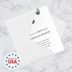 Personalized Eucalyptus Wedding Invitations / 25 Modern Watercolor Greenery Floral Custom Invites With White Envelopes / 5" x 7" Flat Botanical Engagement Party Anniversary Invitation / Made In The USA - Image 6