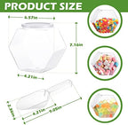 Hoolerry 12 Pcs Plastic Candy Jar with Scoops Set include 6 Hexagon Cookie Jars with Lid for Candy Buffet and 6 Candy Scoops 73 oz Large Storage Jar Clear Food Storage Canisters Kitchen Countertop Jar - Image 2