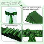 MDS® Pack of 75 Satin Chair Sashes for Wedding & Events – Green - Image 5