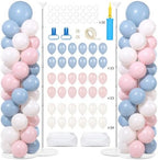 2 Sets Adjustable Balloon Column Stand Kit with Bases（Pink Blue） by Naozinebi