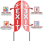 Exit Sign Feather Flag for Outdoor by Mavis Printing | 11.5 FEET Long Polyester Outdoor Banner Flag for Easy Hang | HD Print Swooper I Flag Only to Celebrate Exit | Made in USA I Flag Only - Image 2