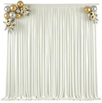 30x8ft Ivory Backdrop Curtains for Parties Wrinkle Free Fabric Backdrop Curtain Wedding Photo Backdrop Drapes for Birthday Party Baby Shower Bridal Shower Photography Back Drop 6 Panels 5x8FT - Image 5