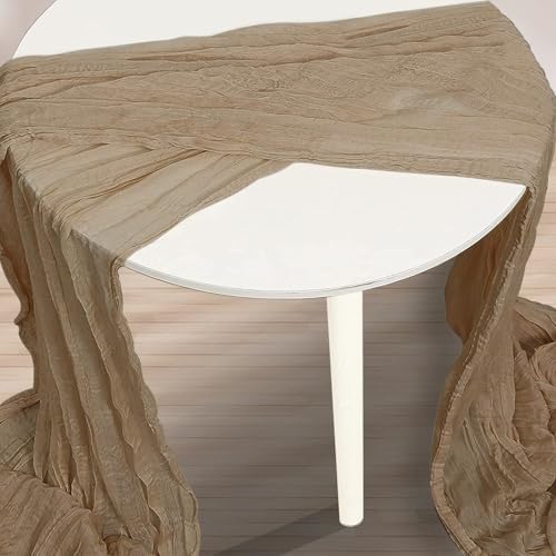 6 Pack Khaki Cheesecloth Table Runner 35x120 Inch 10Ft Rustic Gauze Cheese Cloth Table Runner Sheer Cheesecloth Table Runners for Wedding Party Bridal Shower Decoration - Image 3
