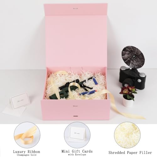 Large Gift Boxes with Lids 5 Pcs 13X11X5.3 In Pink Magnetic Gift Box Large - Image 2