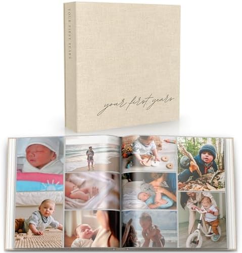 Baby Photo Albums 4x6 Horizontal & Vertical Pictures Linen Baby Scrapbook by PaigeMcRaeHomeDecor